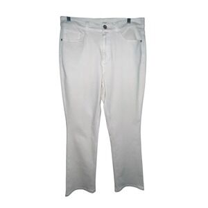 J. Jill Denim Size 10 Women Demi Boot Cut Ankle Jeans‎ Pants Ivory Mid Rise